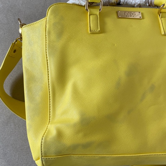 Yellow BCBG Large Tote Bag with Scarf Handles - Picture 6 of 10